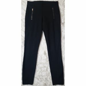 J Crew Paneled Pixie Pants Black Pull On Leggings Skinny Zipper
